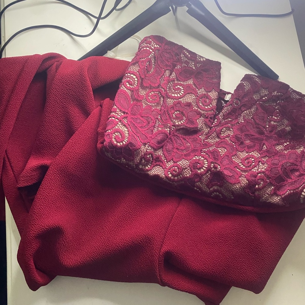 Elegant Red Lace Dress